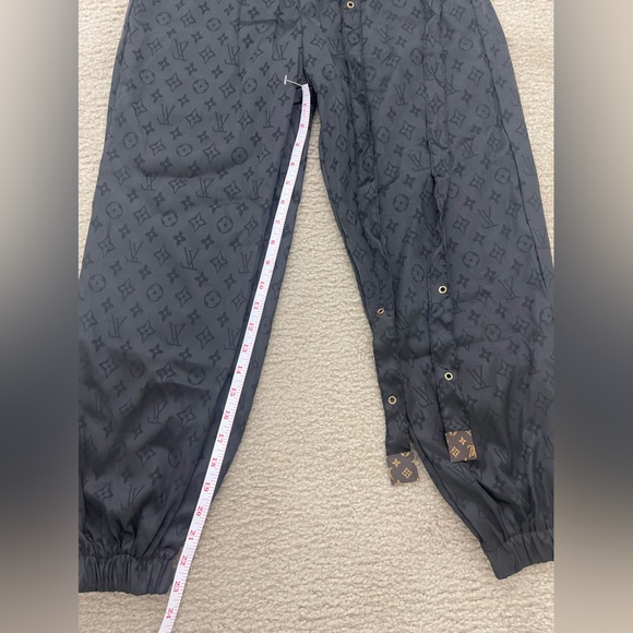 Satin Harem Trouser Running Pants, Black Jogger Track Pants, Size Medium - Picture 15 of 16